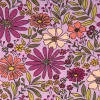 Jersey Stoff Baumwolljersey Blumen violett 1,48 m Breite
