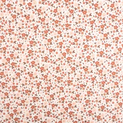 Jersey Stoff Baumwolljersey Blumen wollweiß rosa braun 1,50m Breite