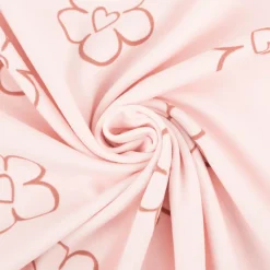 Jersey Stoff Baumwolljersey Blumen Herz rosa 1,50m Breite