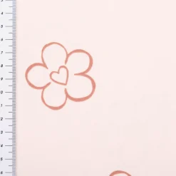 Jersey Stoff Baumwolljersey Blumen Herz rosa 1,50m Breite