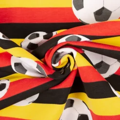 Jersey Stoff Baumwolljersey Fußball Streifen Deutschlandfarben 1,45m Breite