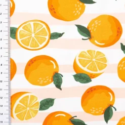 Jersey Stoff Baumwolljersey Melody Orangen & Streifen orange von Swafing 1,50m Breite