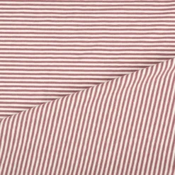 Jersey Stoff Baumwolljersey Yarn Dyed Streifen fein weiß mauve 1,50m Breite