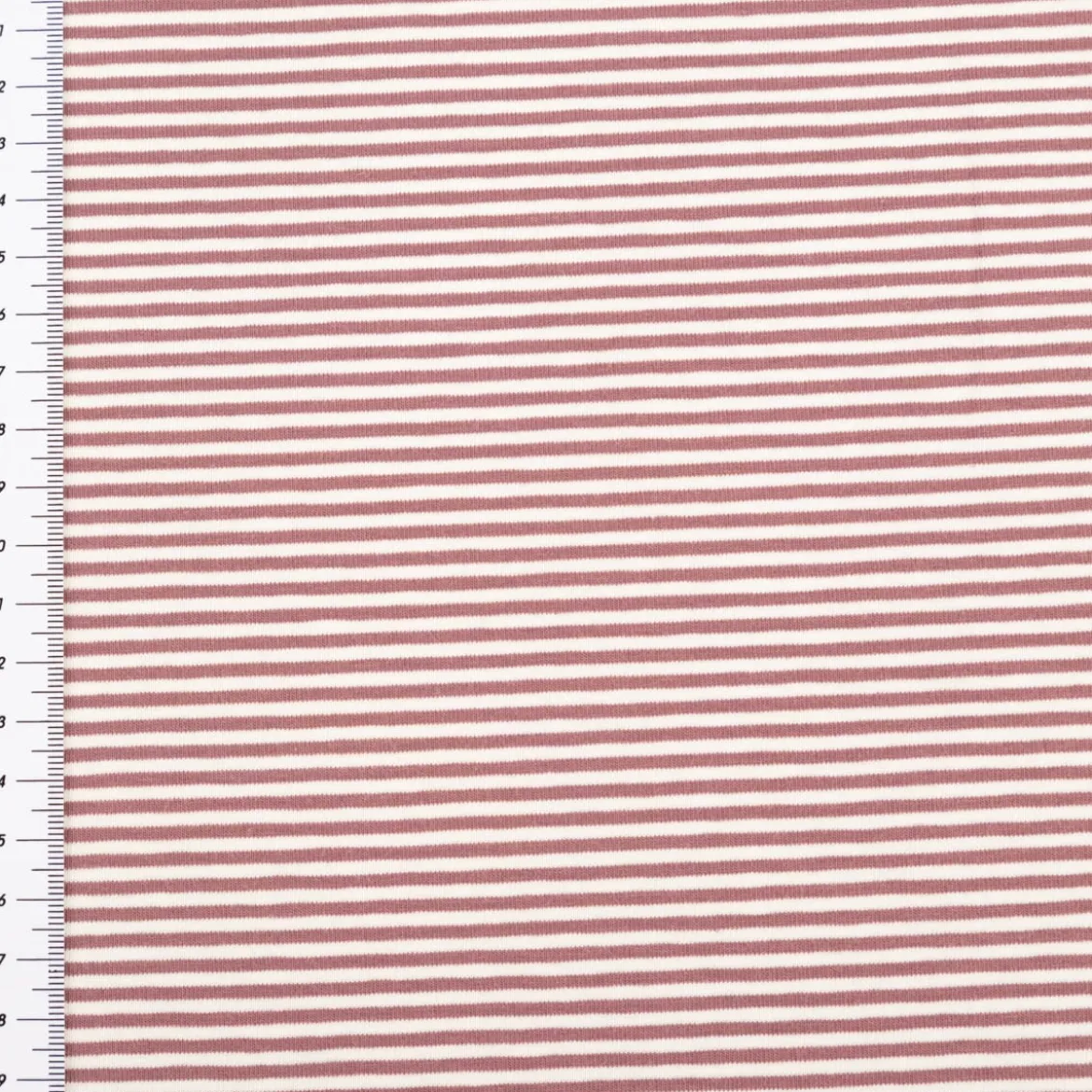 Jersey Stoff Baumwolljersey Yarn Dyed Streifen fein weiß mauve 1,50m Breite