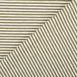 Jersey Stoff Baumwolljersey Yarn Dyed Streifen fein weiß tannengrün 1,50m Breite