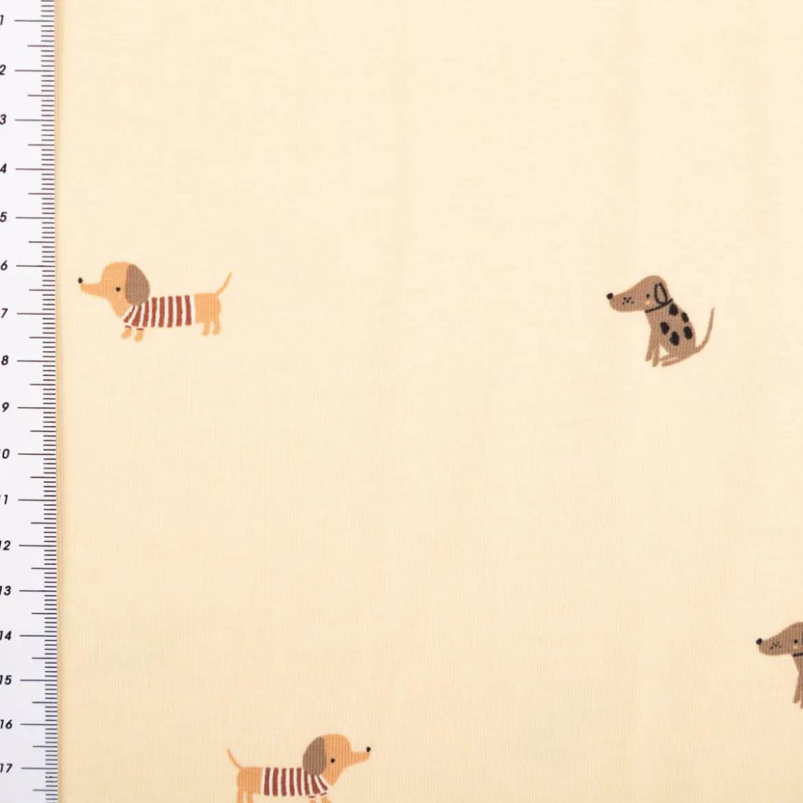 Jersey Stoff Baumwolljersey Dackel beige 1,50m Breite