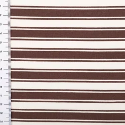 Jersey Stoff Baumwolljersey Streifen braun weiß 1,50m Breite