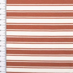 Jersey Stoff Baumwolljersey Streifen rostbraun weiß 1,50m Breite