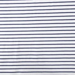 Jersey Stoff Baumwolljersey Rayure Streifen weiß marineblau 1,45m Breite