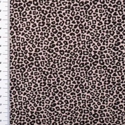 Jersey Stoff Baumwolljersey Mini Leo Leomuster rosa flieder schwarz 1,5m Breite