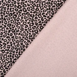 Jersey Stoff Baumwolljersey Mini Leo Leomuster rosa flieder schwarz 1,5m Breite