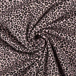 Jersey Stoff Baumwolljersey Mini Leo Leomuster rosa flieder schwarz 1,5m Breite