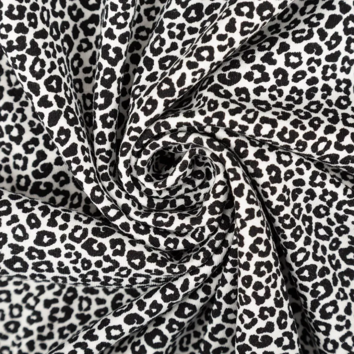 Jersey Stoff Baumwolljersey Mini Leo Leomuster wollweiß schwarz 1,5m Breite