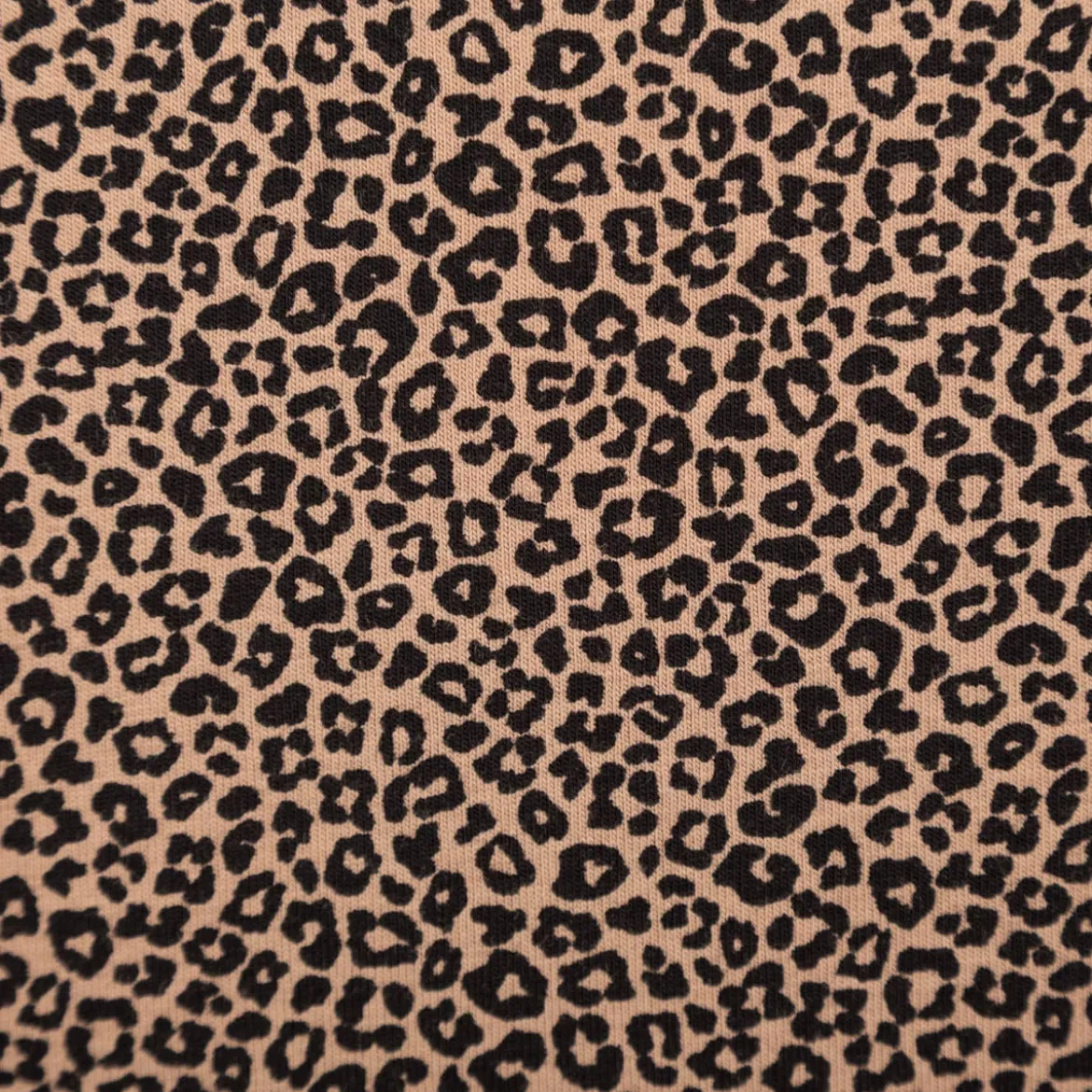 Jersey Stoff Baumwolljersey Mini Leo Leomuster taupe schwarz 1,5m Breite
