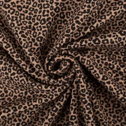 Jersey Stoff Baumwolljersey Mini Leo Leomuster taupe schwarz 1,5m Breite
