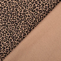 Jersey Stoff Baumwolljersey Mini Leo Leomuster taupe schwarz 1,5m Breite