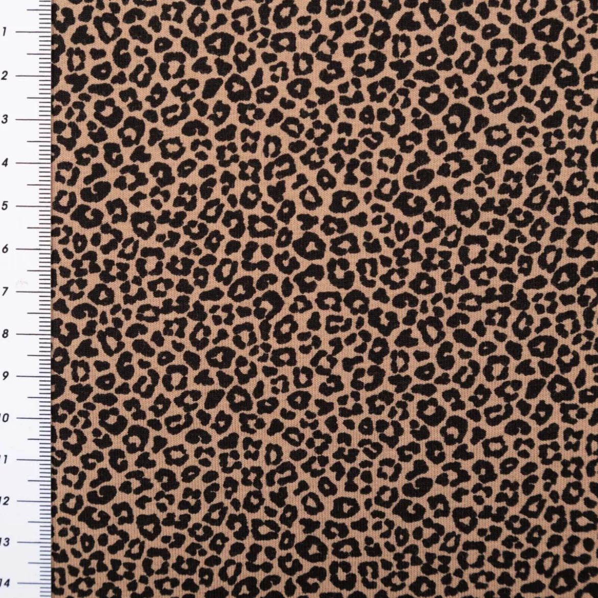 Jersey Stoff Baumwolljersey Mini Leo Leomuster taupe schwarz 1,5m Breite