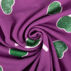 Jersey Stoff Baumwolljersey mit Glitter Lollypop lila grün 1,4m Breite