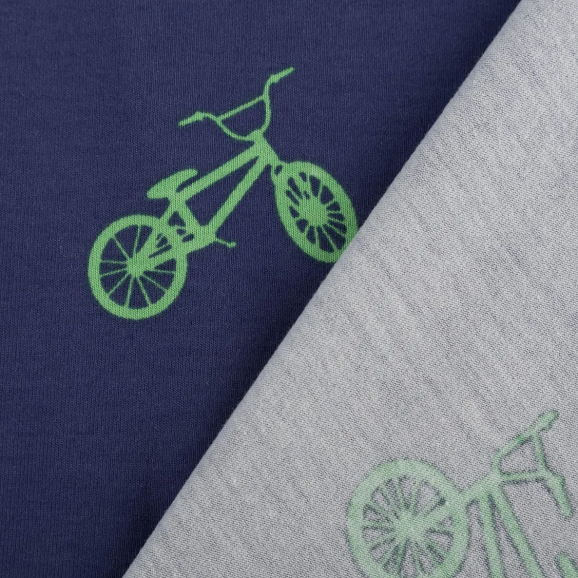 Jersey Stoff Bikes Fahrräder blau türkis 1,48m Breite