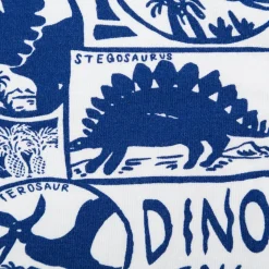 Jersey Stoff DINO SCENIC Dinosaurier weiß blau 1,5m Breite