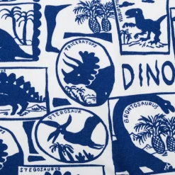 Jersey Stoff DINO SCENIC Dinosaurier weiß blau 1,5m Breite