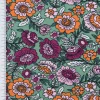 Jersey Stoff FLOWERS Blumen Blätter grün bunt 1,5m Breite