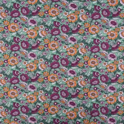 Jersey Stoff FLOWERS Blumen Blätter grün bunt 1,5m Breite