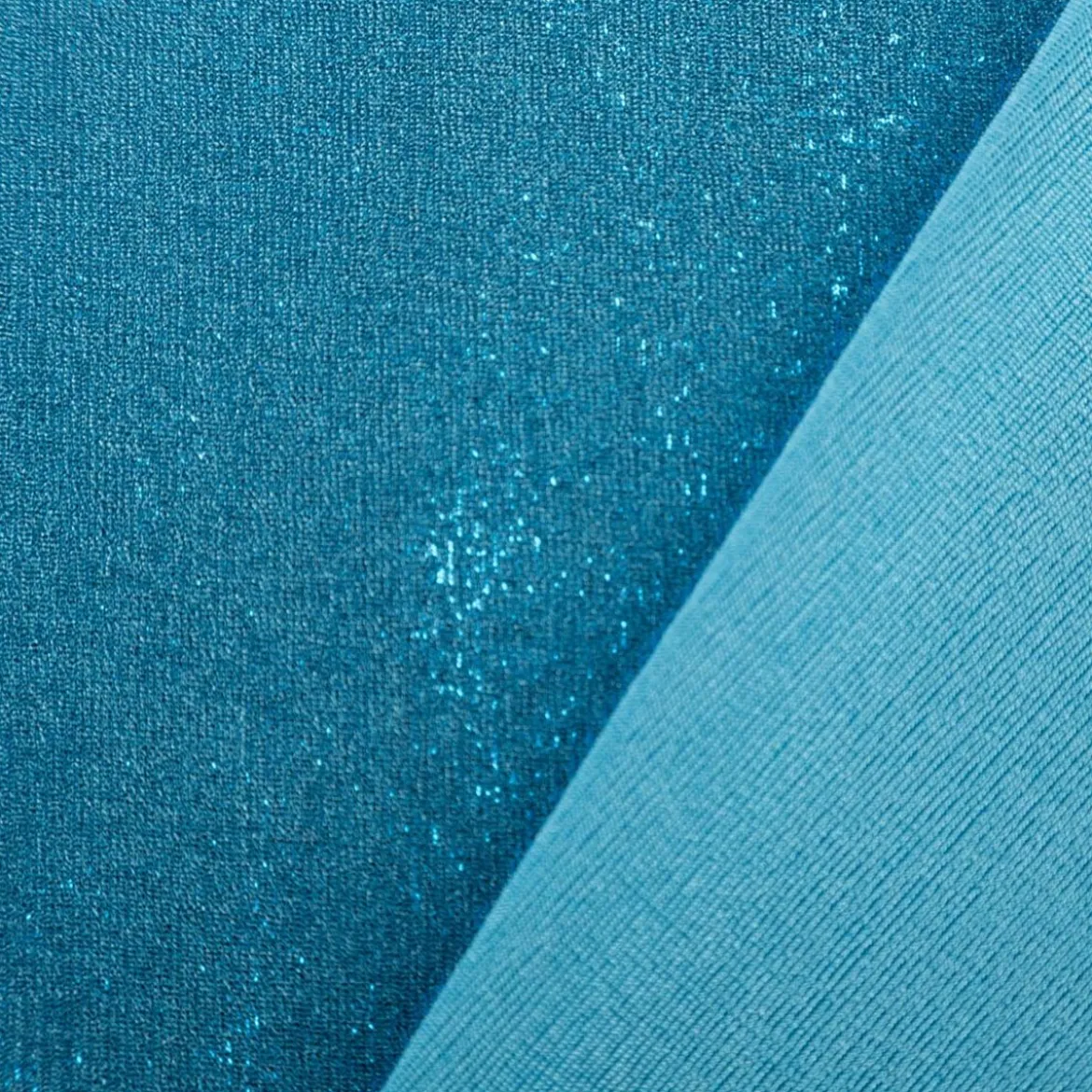 Jersey Stoff Glitzer Slinky Bijoux Foil blau1,45m Breite