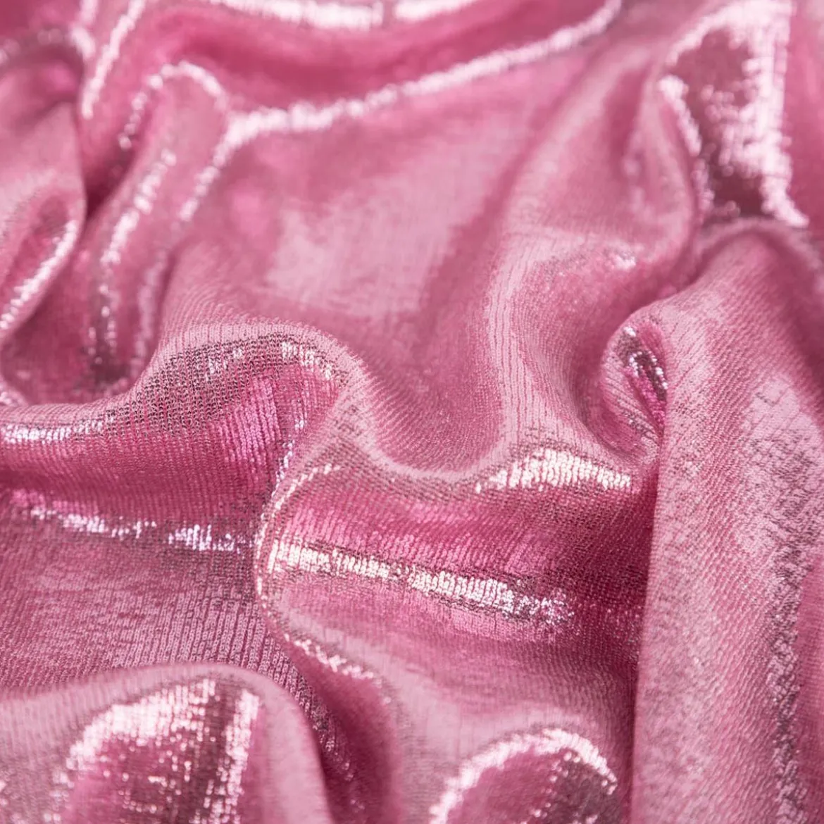 Jersey Stoff Glitzer Slinky Bijoux Foil rosa 1,45m Breite