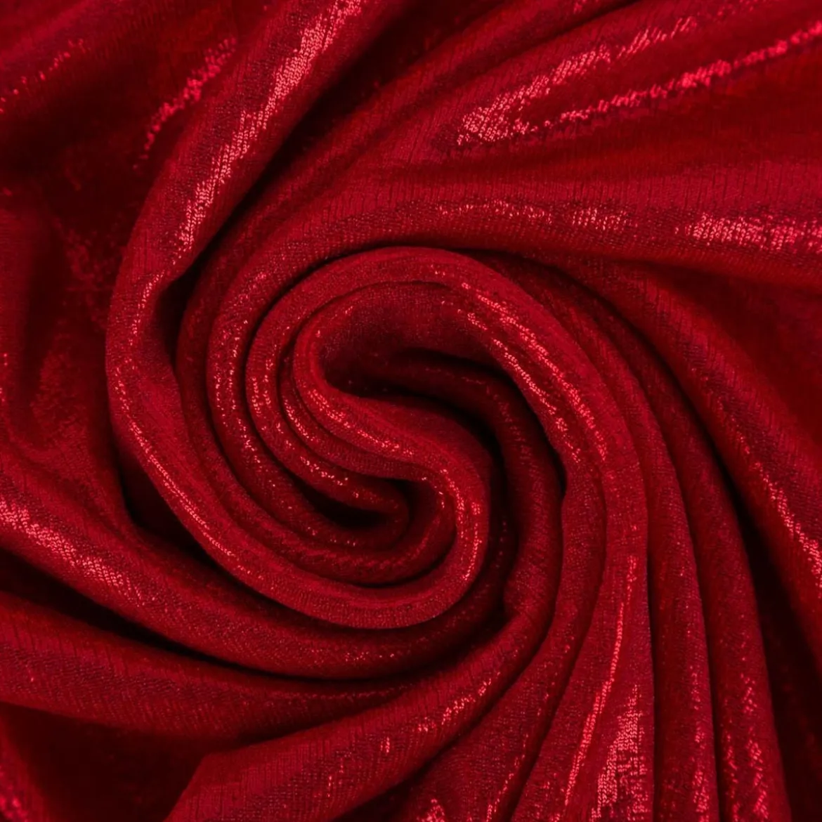 Jersey Stoff Glitzer Slinky Bijoux Foil rot 1,45m Breite