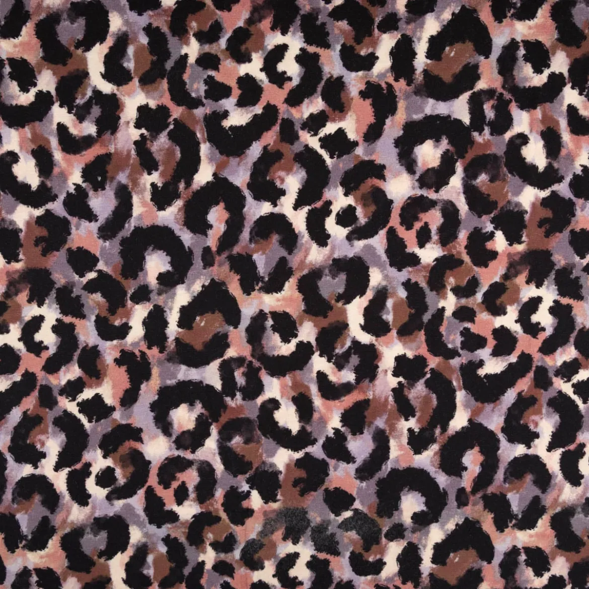 Jersey Stoff Leo schwarz lila – Baumwolljersey Poppy Fabrics 1,48m