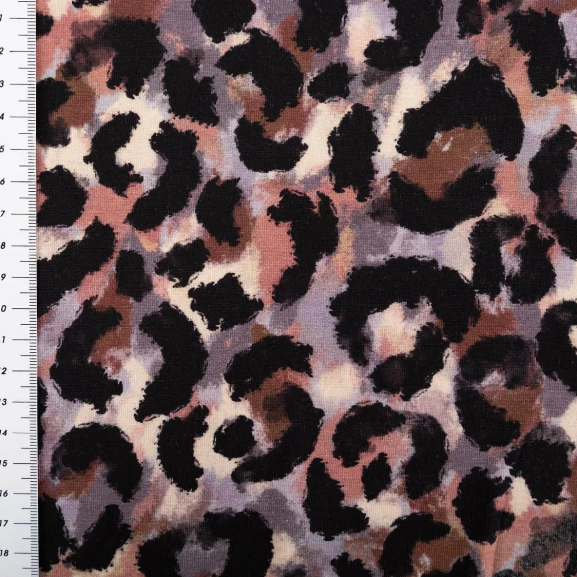 Jersey Stoff Leo schwarz lila – Baumwolljersey Poppy Fabrics 1,48m