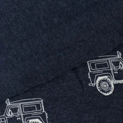 Jersey Stoff Melange Cars Monstertrucks dunkelblau meliert 1,48m Breite