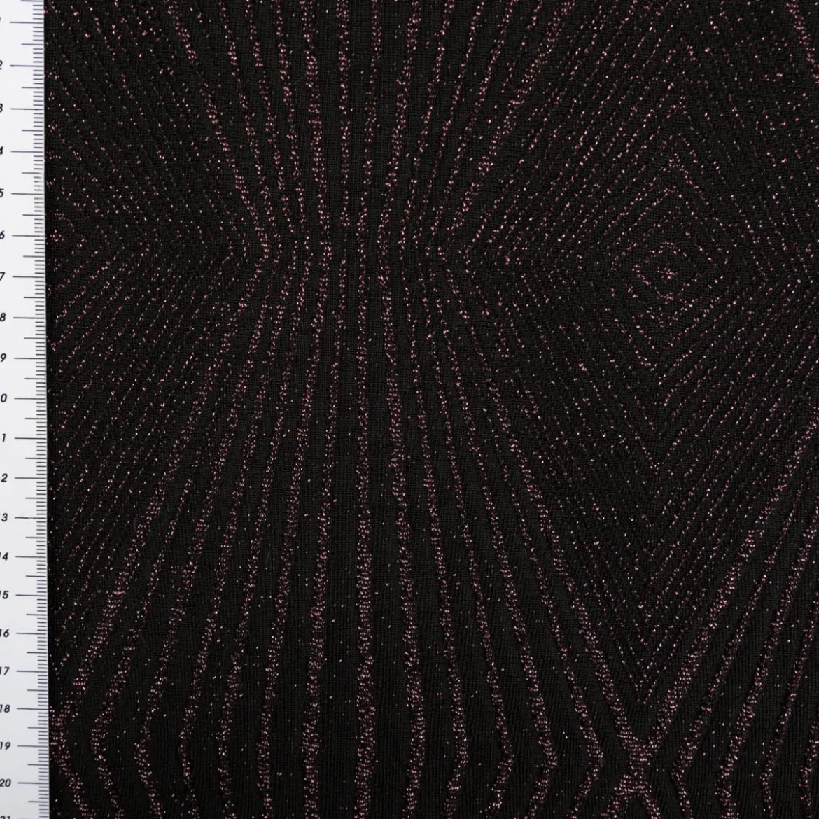 Jersey Stoff Metallic geometrisch schwarz rosegold 160cm Breite