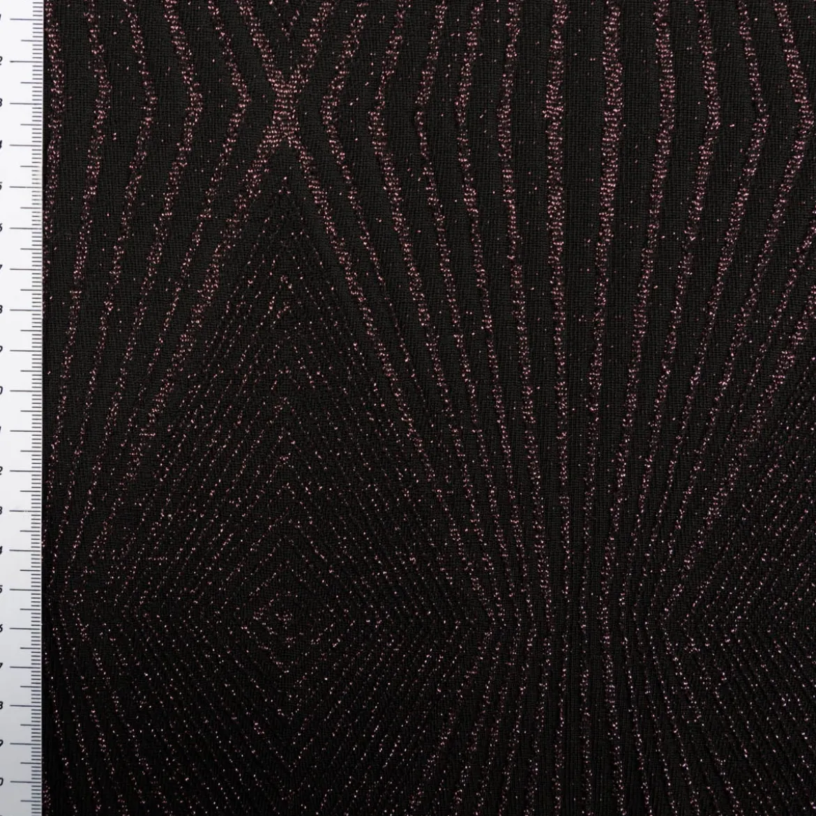 Jersey Stoff Metallic geometrisch schwarz rosegold 160cm Breite