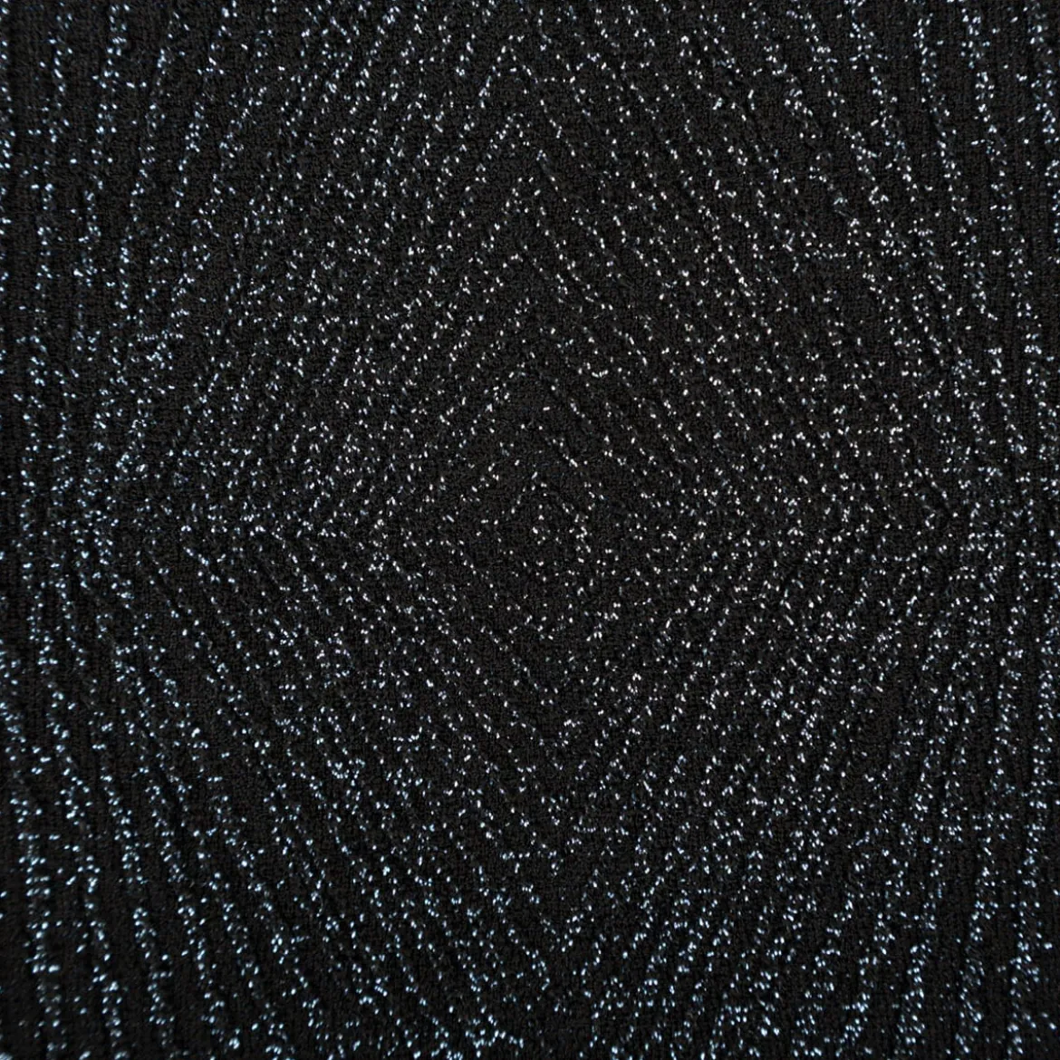 Jersey Stoff Metallic geometrisch schwarz silber 160cm Breite