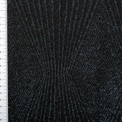 Jersey Stoff Metallic geometrisch schwarz silber 160cm Breite