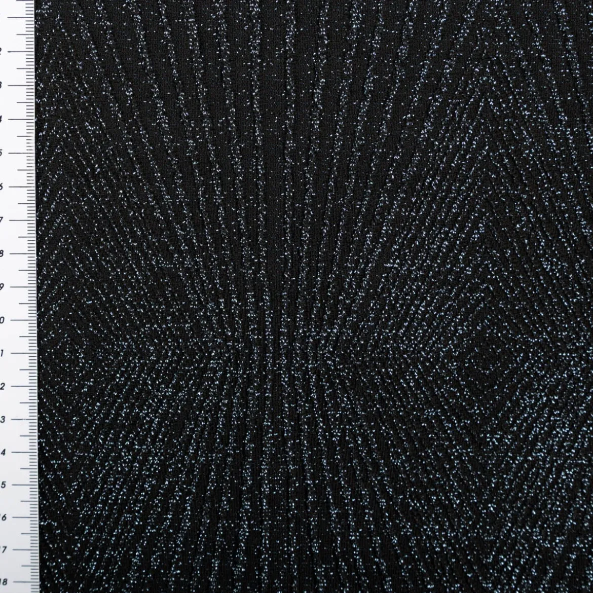 Jersey Stoff Metallic geometrisch schwarz silber 160cm Breite