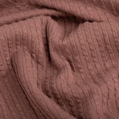 Jersey Stoff Ripp-Jacquard Baumwolle Streifen mauve 1,35m Breite