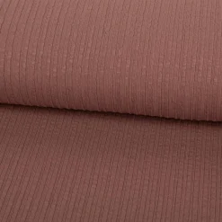 Jersey Stoff Ripp-Jacquard Baumwolle Streifen mauve 1,35m Breite