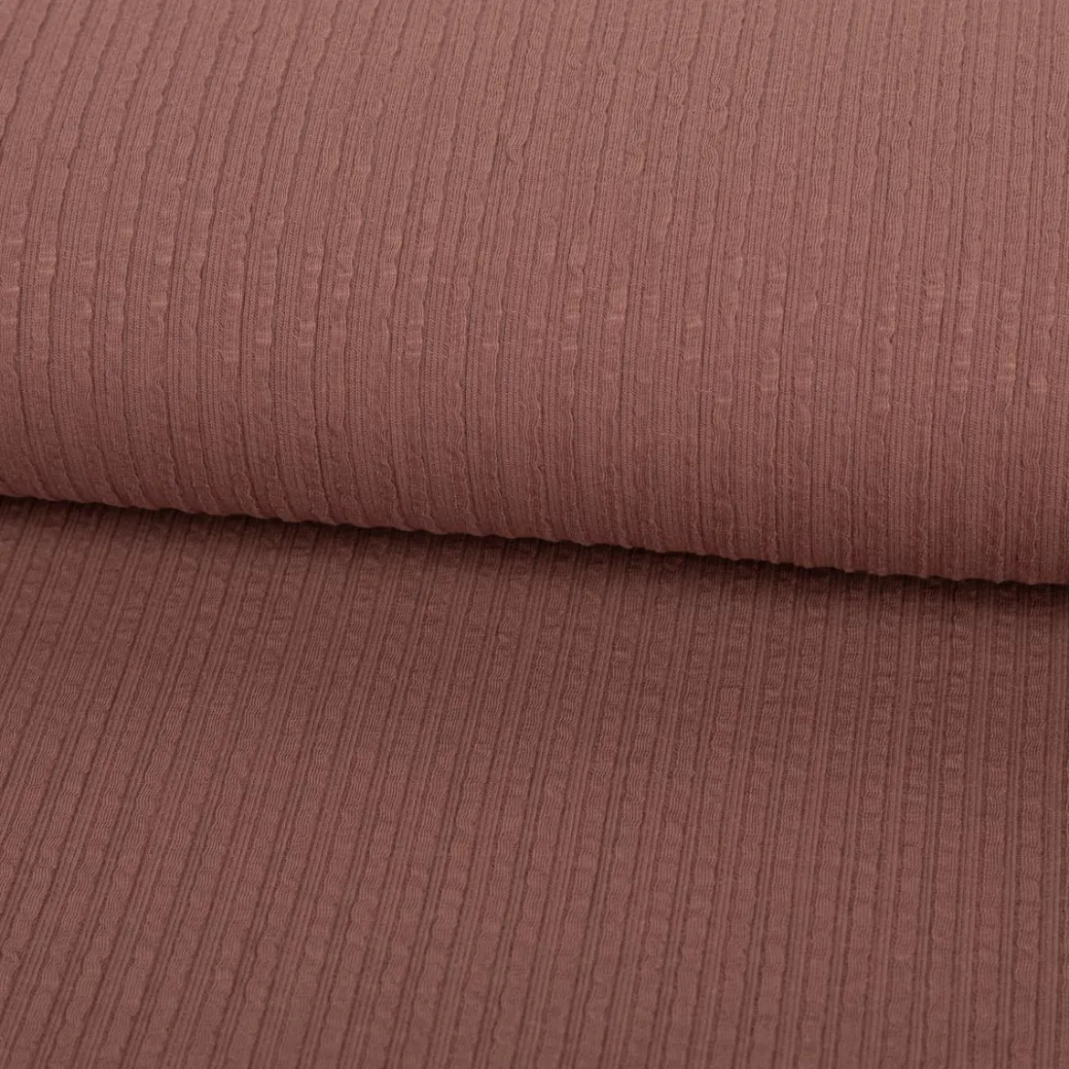 Jersey Stoff Ripp-Jacquard Baumwolle Streifen mauve 1,35m Breite