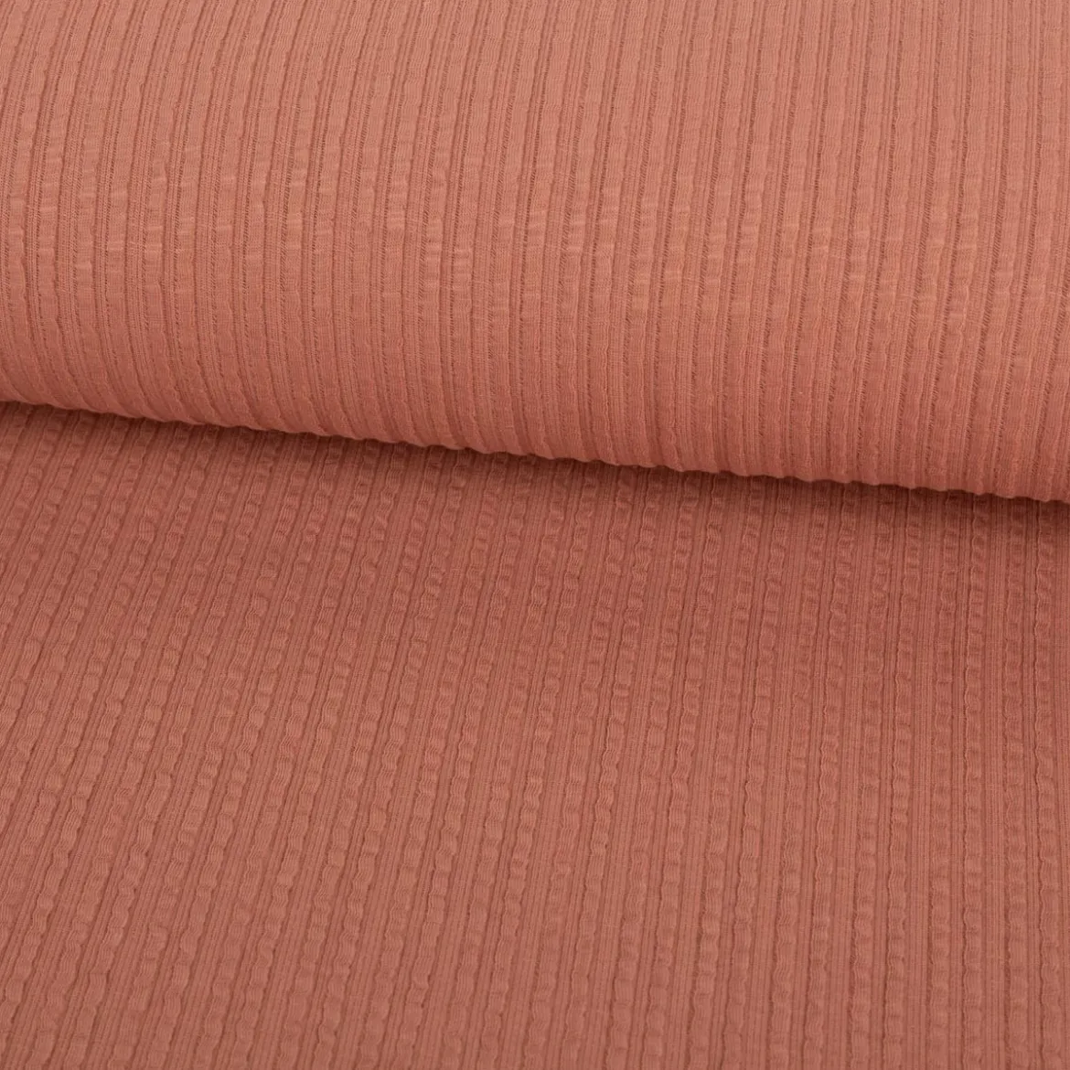 Jersey Stoff Ripp-Jacquard Baumwolle Streifen rosa 1,35m Breite