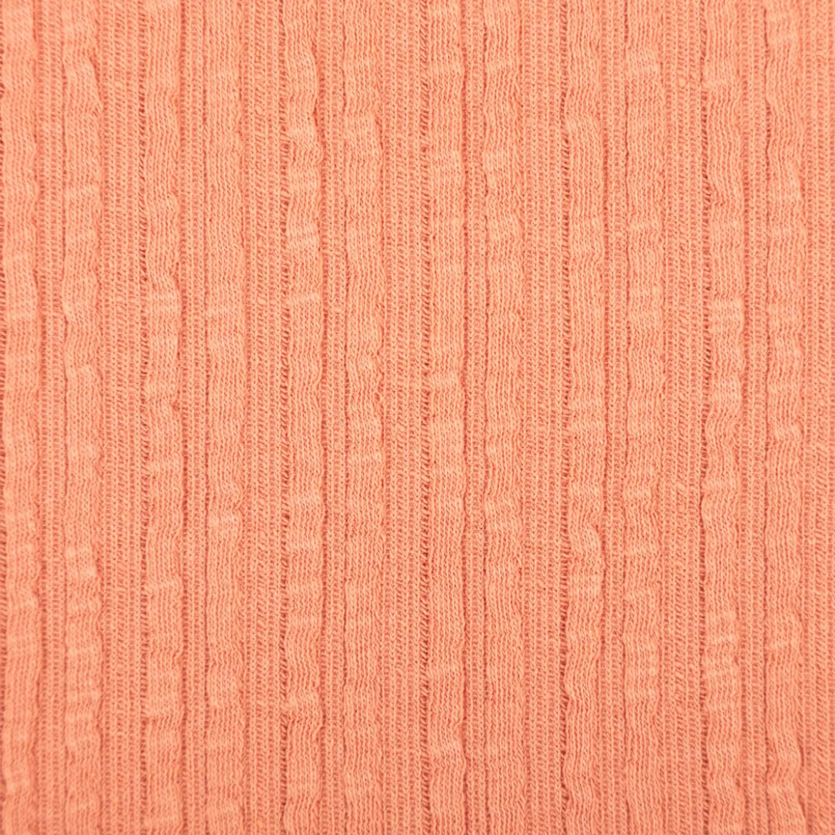 Jersey Stoff Ripp-Jacquard Baumwolle Streifen coral 1,35m Breite