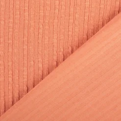 Jersey Stoff Ripp-Jacquard Baumwolle Streifen coral 1,35m Breite
