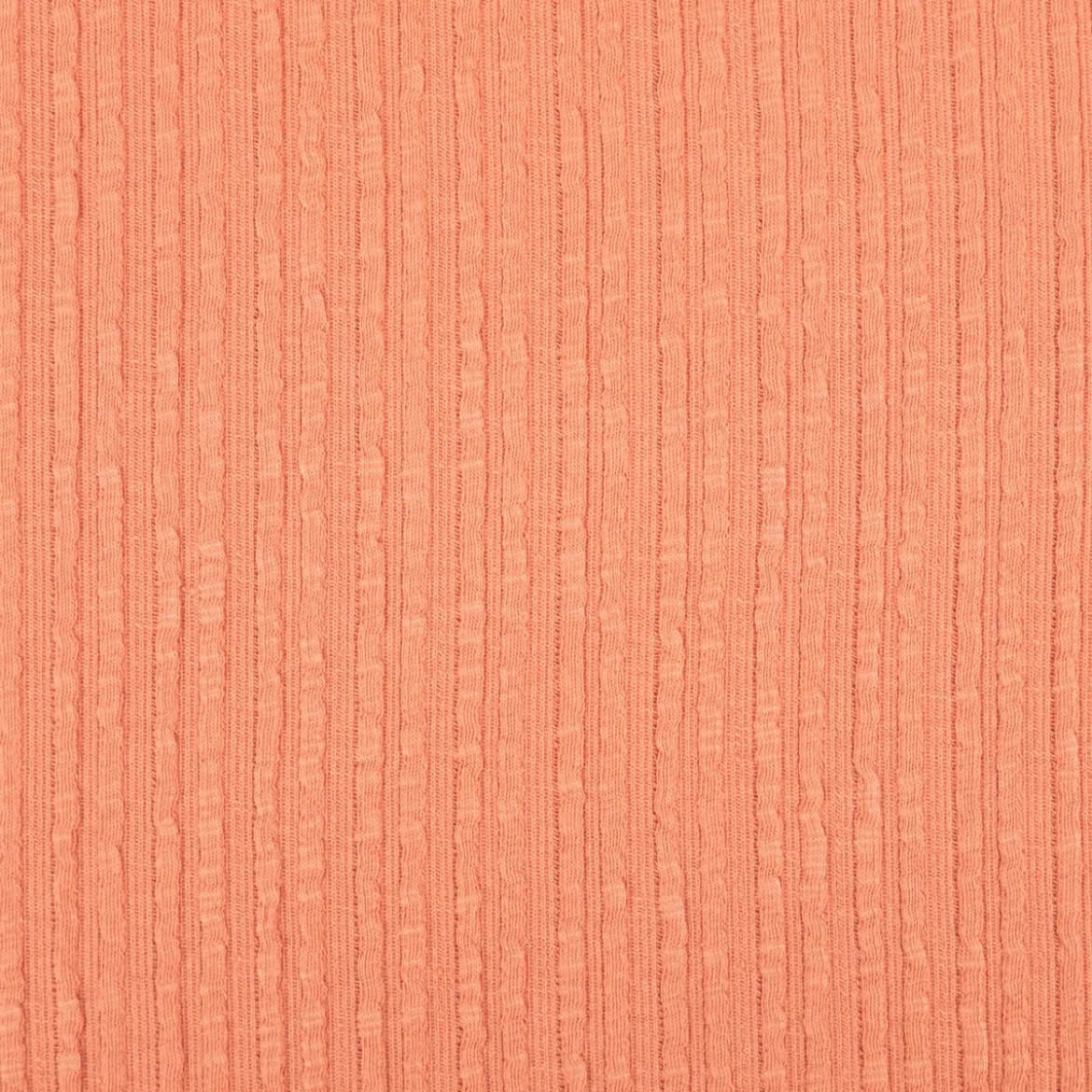 Jersey Stoff Ripp-Jacquard Baumwolle Streifen coral 1,35m Breite