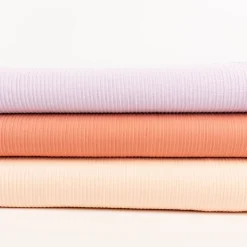 Jersey Stoff Ripp-Jacquard Baumwolle Streifen lachsrosa 1,35m Breite