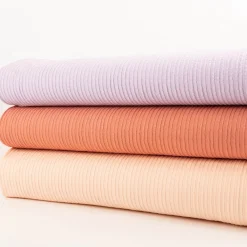 Jersey Stoff Ripp-Jacquard Baumwolle Streifen lila 1,35m Breite
