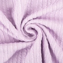 Jersey Stoff Ripp-Jacquard Baumwolle Streifen lila 1,35m Breite