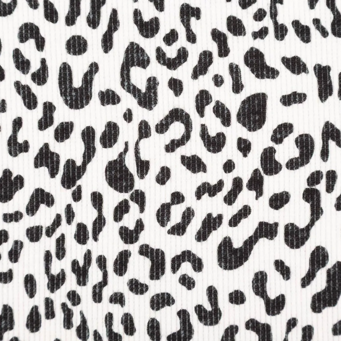 Jersey Stoff Rippjersey Baumwolle Leo beige schwarz 1,20m Breite