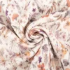 Jersey Stoff Rippjersey Baumwolle Blumen Blätter wollweiß orange 1,35m Breite